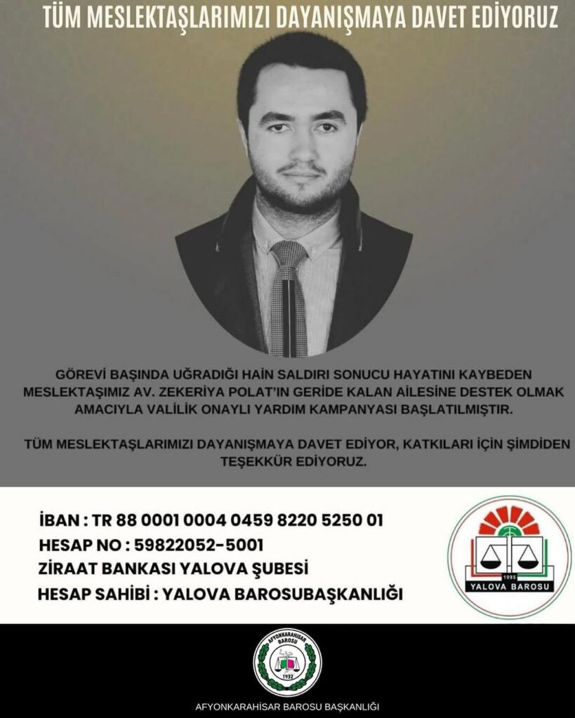 Afyonkarahisar Barosu Meslektaşlarına Dayanışma Çağrısında Bulundu