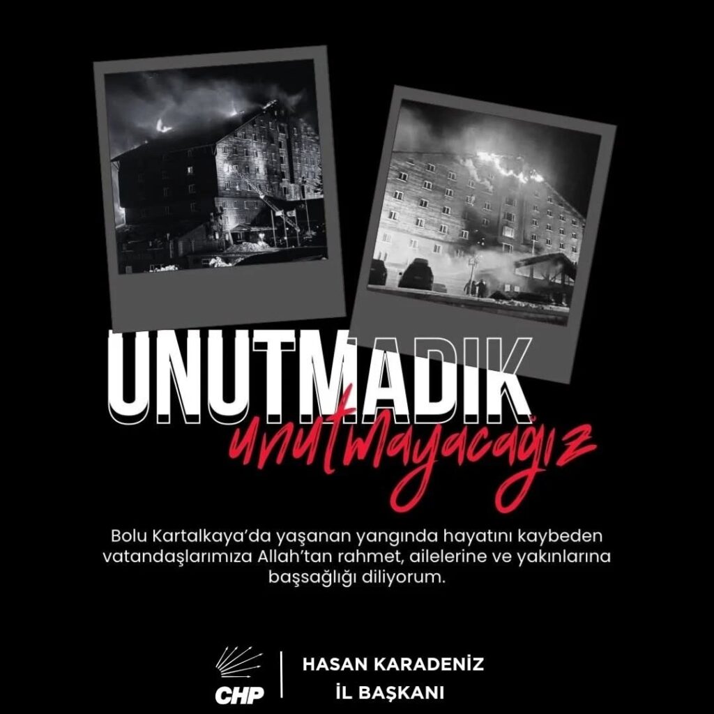 Bolu Kartalkaya’da Yaşamını Yitiren 36 Kişi Anıldı