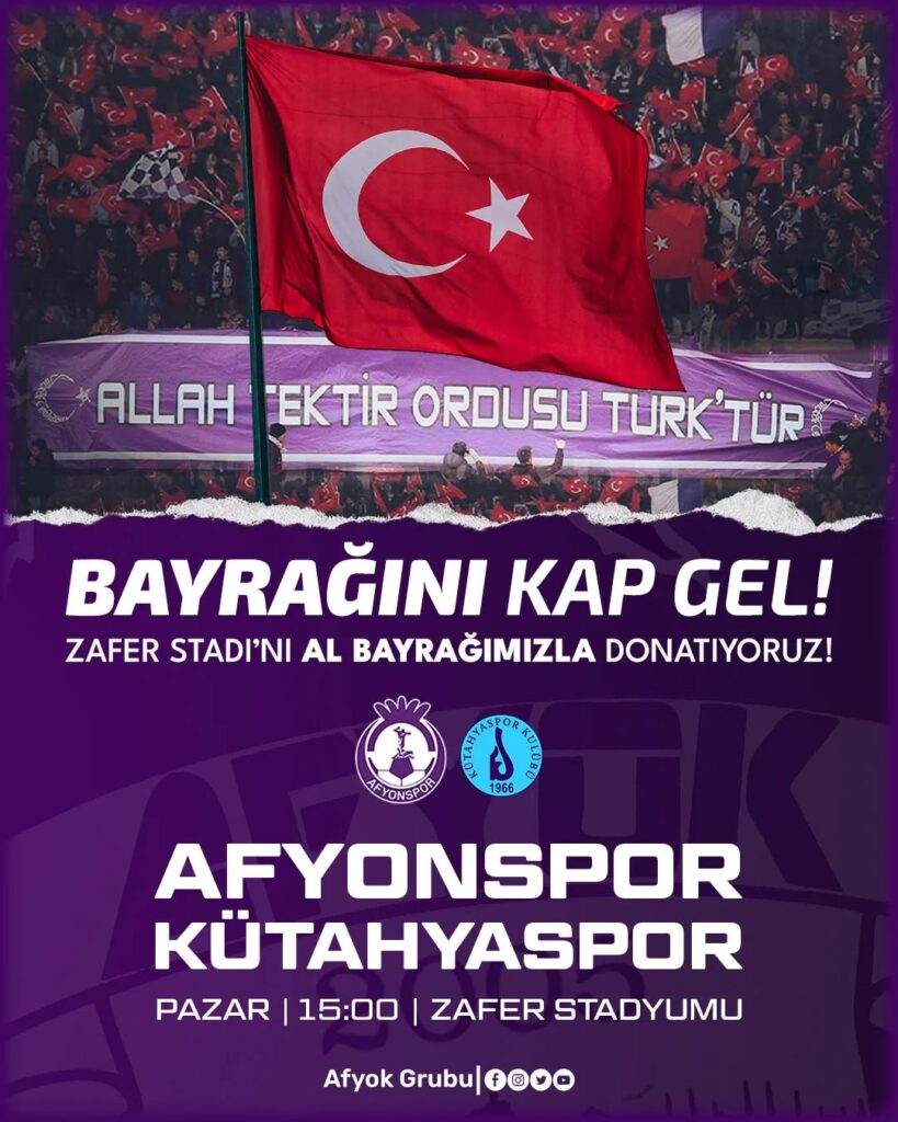 Afyonspor, Zafer Stadı’nı Bayraklarla Donatıyor