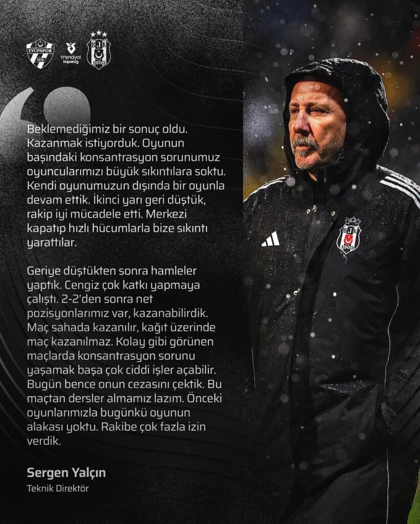 Sergen Yalçın’dan İkinci Eyüpspor Maçı Değerlendirmesi