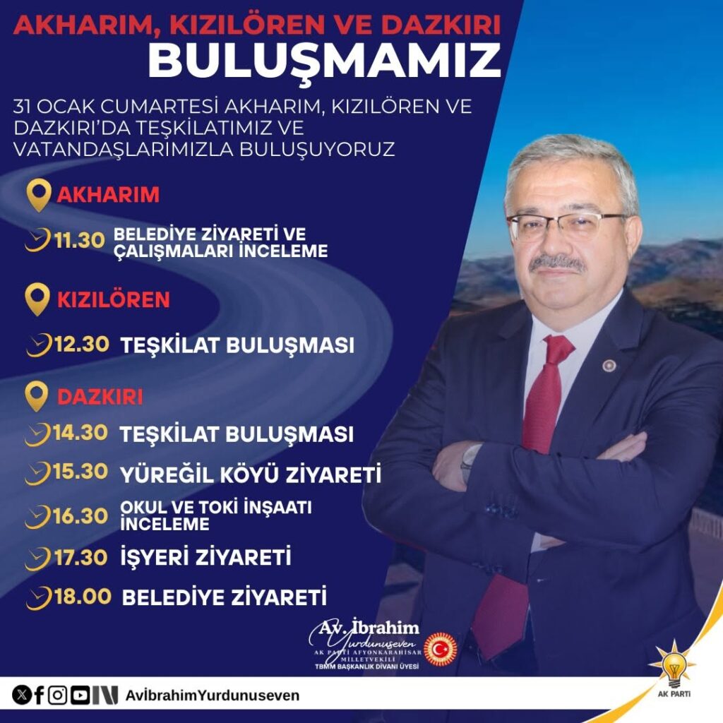 Ak Parti Milletvekili Yurdunuseven, Akharım, Kızılören ve Dazkırı’nda Programlar Düzenliyor