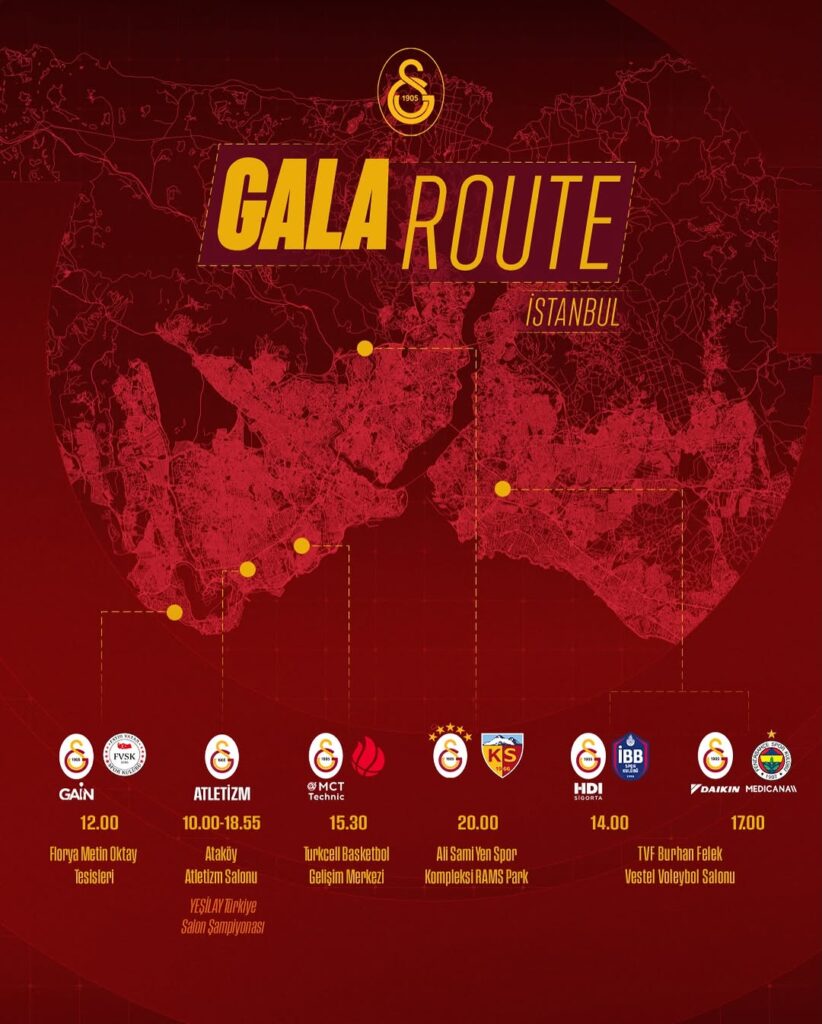 İstanbul’un Dört Bir Yanında Galatasaray’a Doyacağımız Harika Bir Pazar Günü İçin GalaRoute