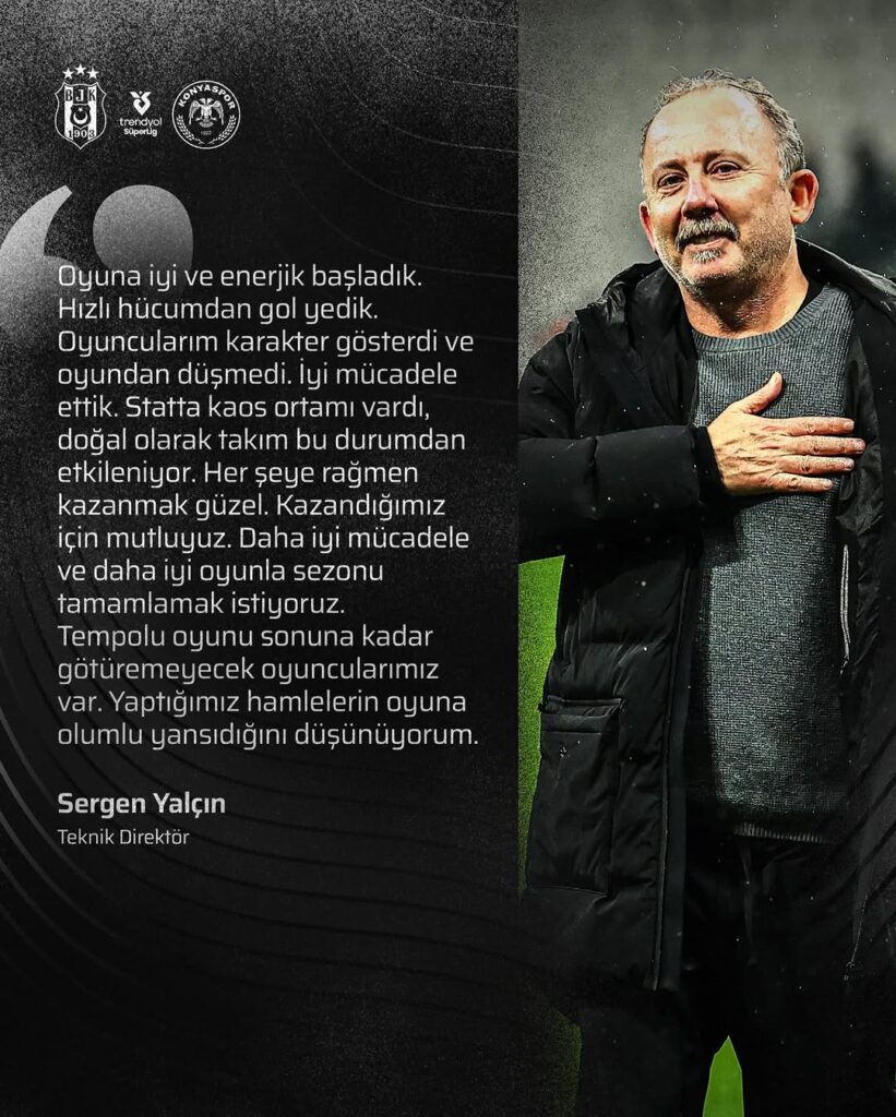 Beşiktaş Teknik Direktörü Sergen Yalçın Maç Sonrası Açıklamalarda Bulundu