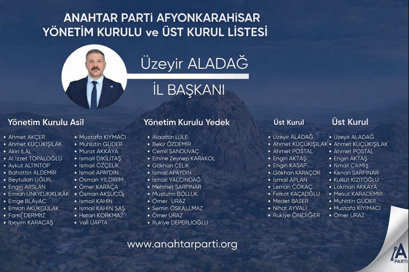 ANAHTAR PARTİ AFYONKARAHİSAR’DA OLAĞANÜSTÜ KONGREYİ TAMAMLADI