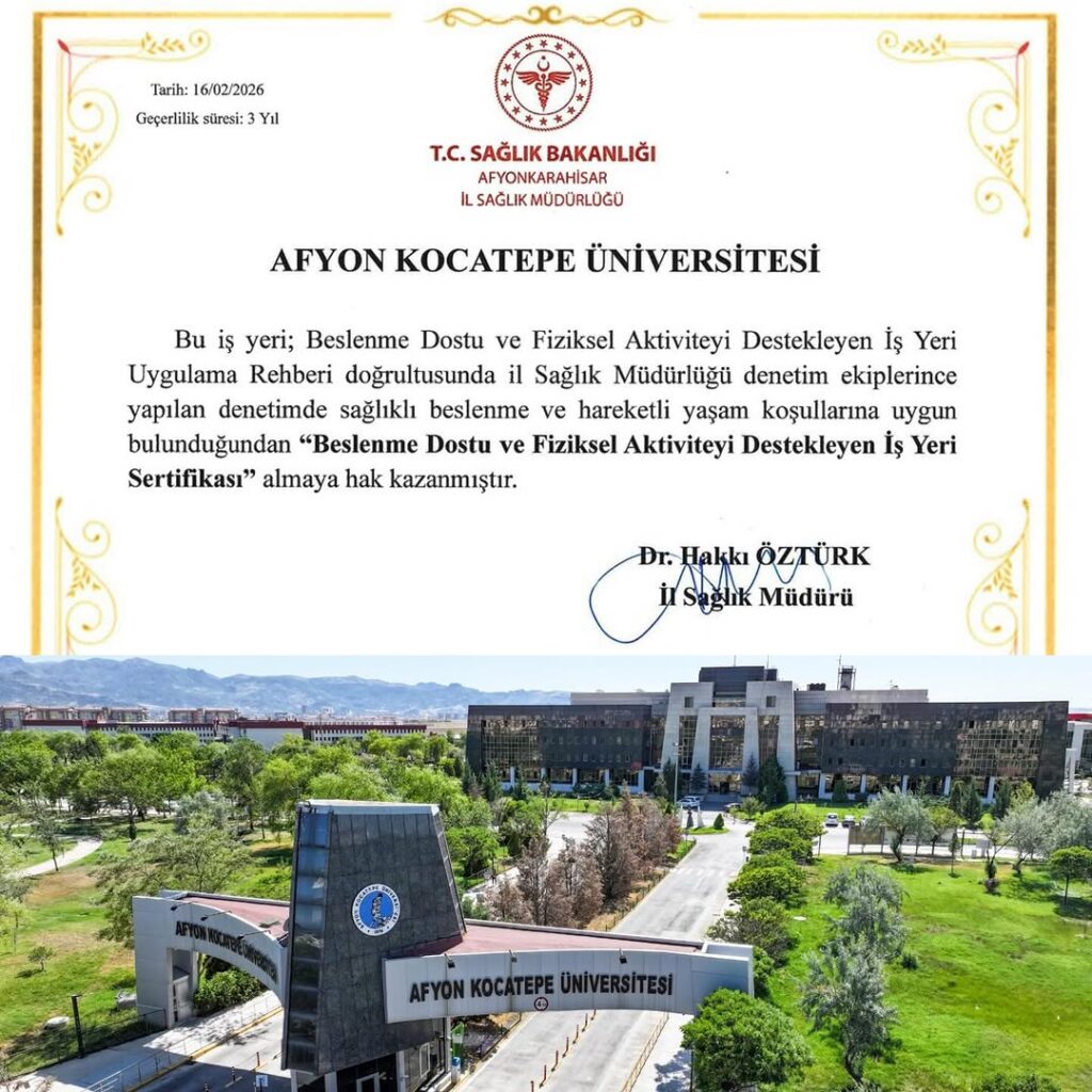 AKÜ “Beslenme Dostu ve Fiziksel Aktiviteyi Destekleyen İş Yeri” Ünvanı Almaya Hak Kazandı….