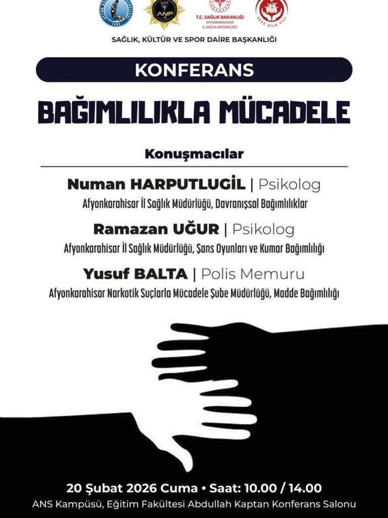 Afyon Kocatepe Üniversitesi’nden Bağımlılıkla Mücadele Konferansı Duyurusu