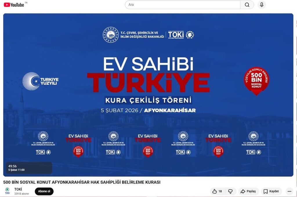 Döğer Belediyesi’nden TOKİ Başvurusu Kura Çekimi Canlı Yayın Duyurusu