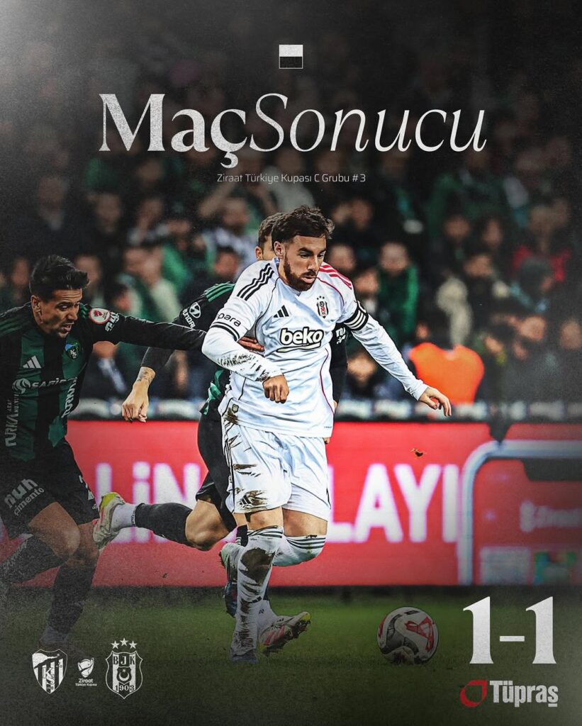 Beşiktaş, Kocaelispor ile 1-1 Berabere Kaldı