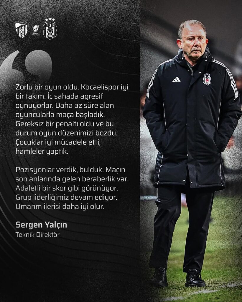 Beşiktaş Spor Kulübü’nden Sergen Yalçın Açıklamaları