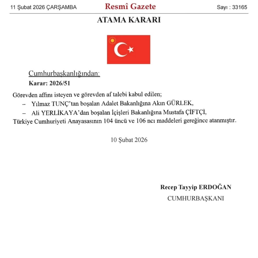 Cumhurbaşkanı Erdoğan’dan Atama ve Teşekkür Mesajı