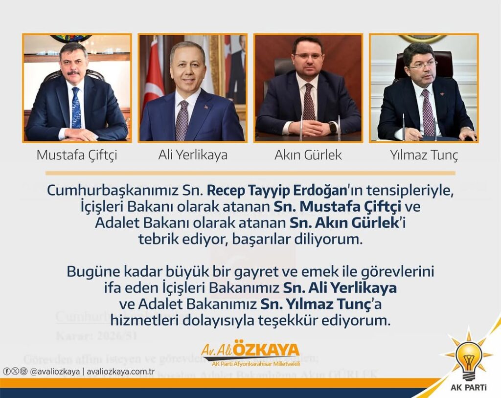 Cumhurbaşkanı Erdoğan’dan İçişleri ve Adalet Bakanlarına Tebrik