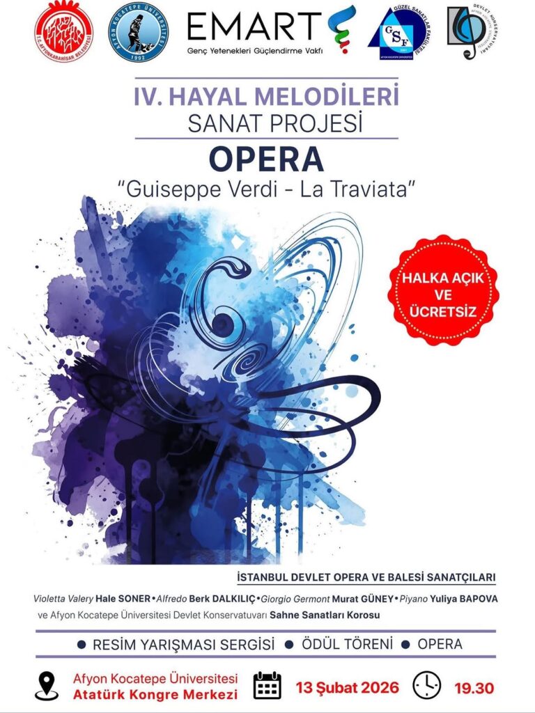 Afyon Kocatepe Üniversitesi’nden Müzikseverlere Özel Etkinlik: Guiseppe Verdi – La Traviata Operası Resim Sergisi