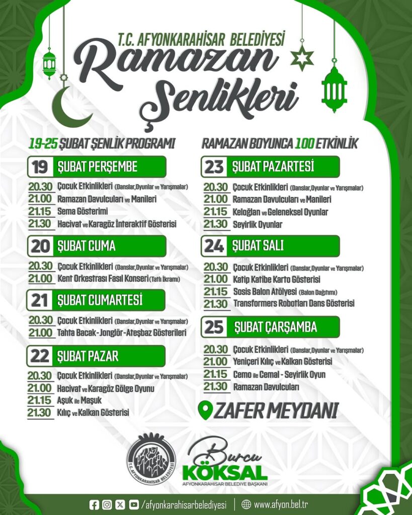 Afyonkarahisar Belediye Başkanı Burcu Köksal: Ramazan Şenliklerimiz Başlıyor!