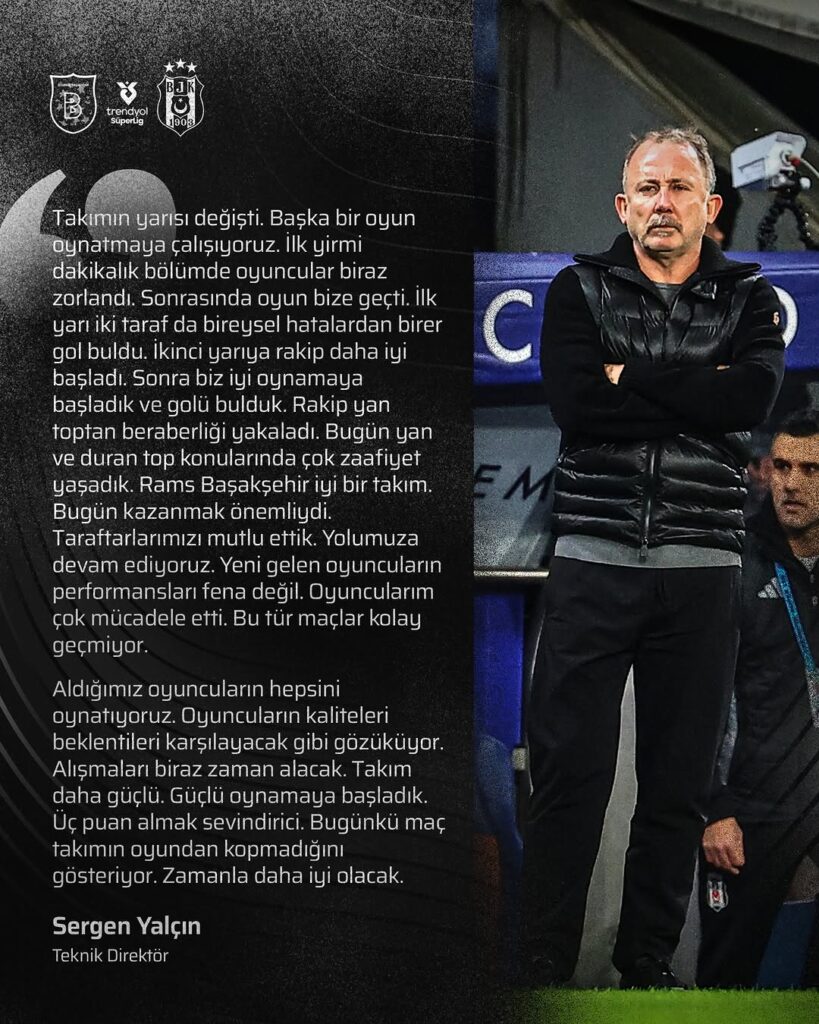 Sergen Yalçın’dan Maç Değerlendirmesi: ‘Oyuncular Mücadele Etti’