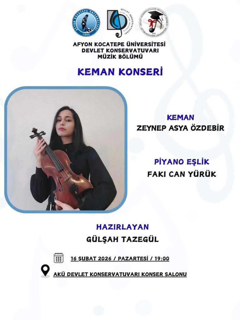 Afyon Kocatepe Üniversitesi’nde Bugün: Keman Konseri