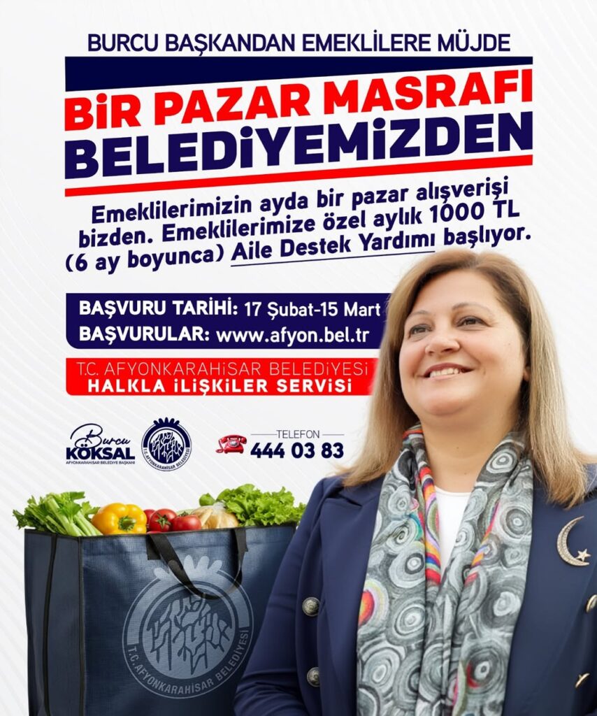 Afyonkarahisar Belediyesi Emeklilere Aile Destek Yardımı Sağlıyor