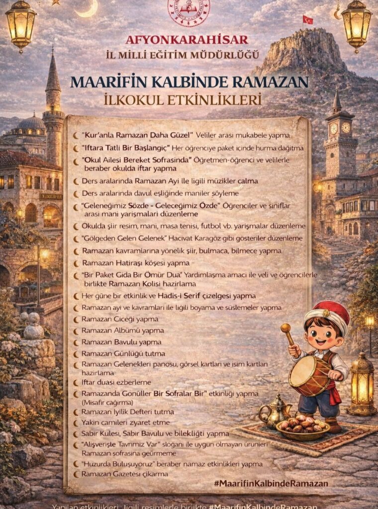 Afyonkarahisar İl Milli Eğitim Müdürlüğünden Ramazan Hazırlıkları