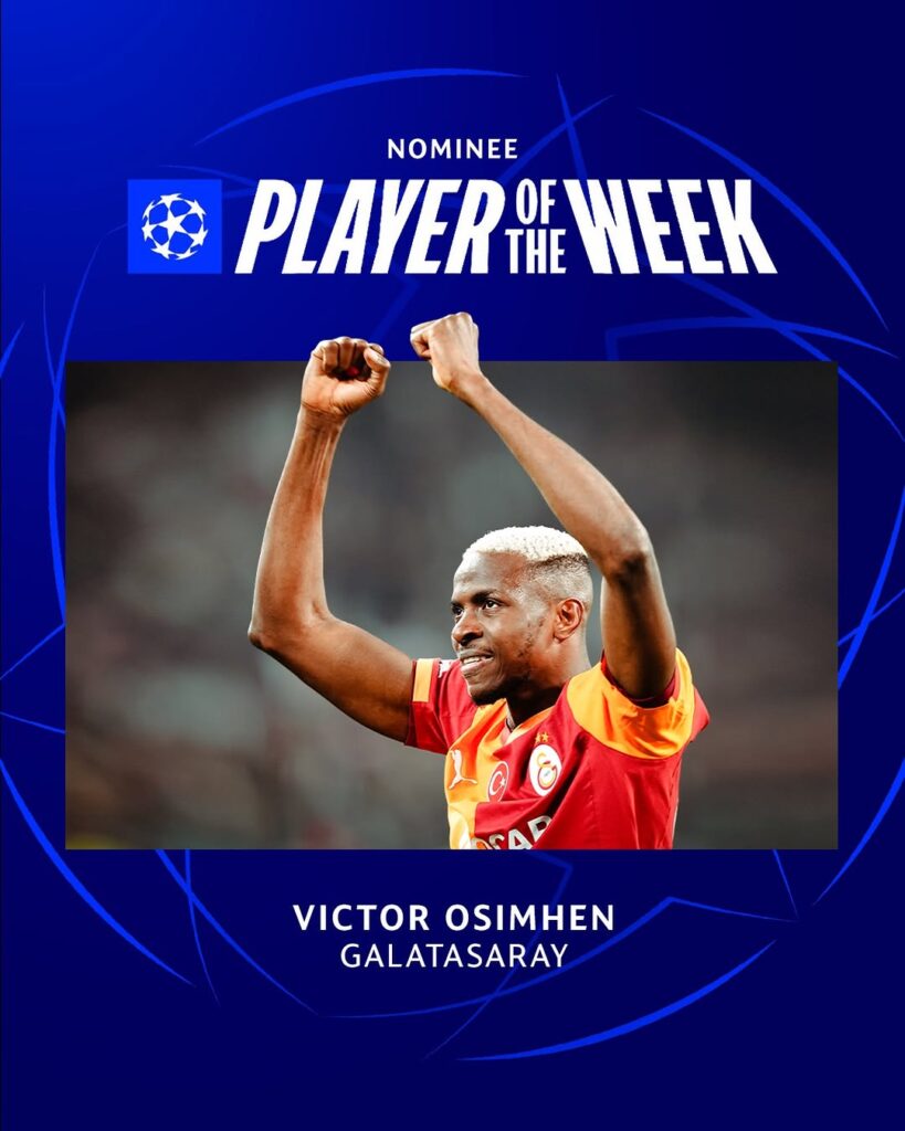 Champions League’de Haftanın Oyuncusu Adayı Victor Osimhen’e Oy Verme Fırsatı