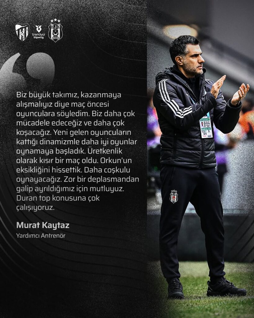 Beşiktaş Spor Kulübü’nden Yardımcı Antrenör Murat Kaytaz’a Teşekkür