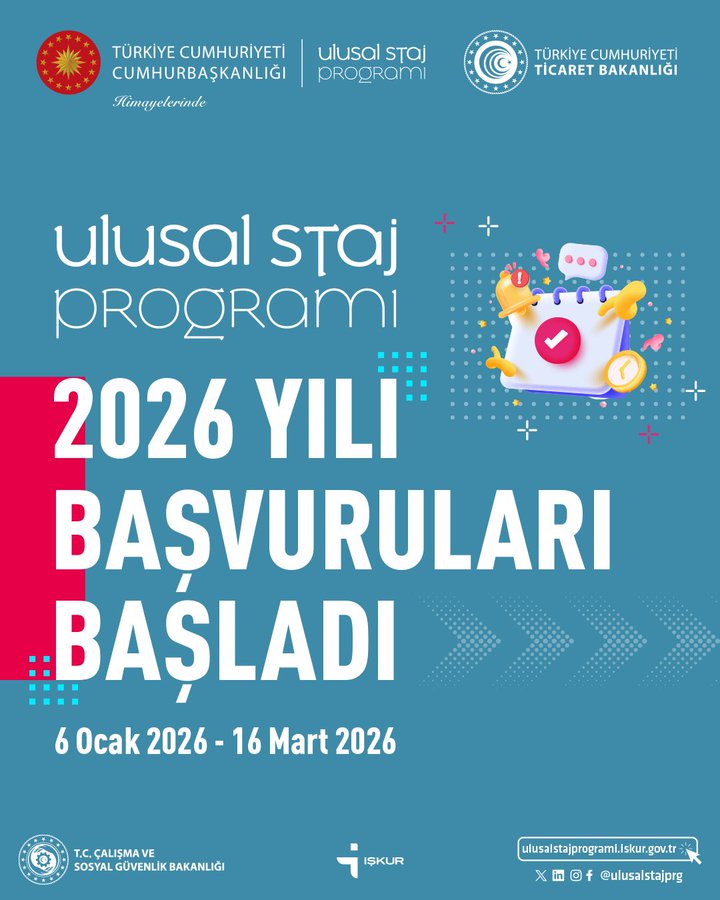 Ulusal Staj Programı 2026 Başladı