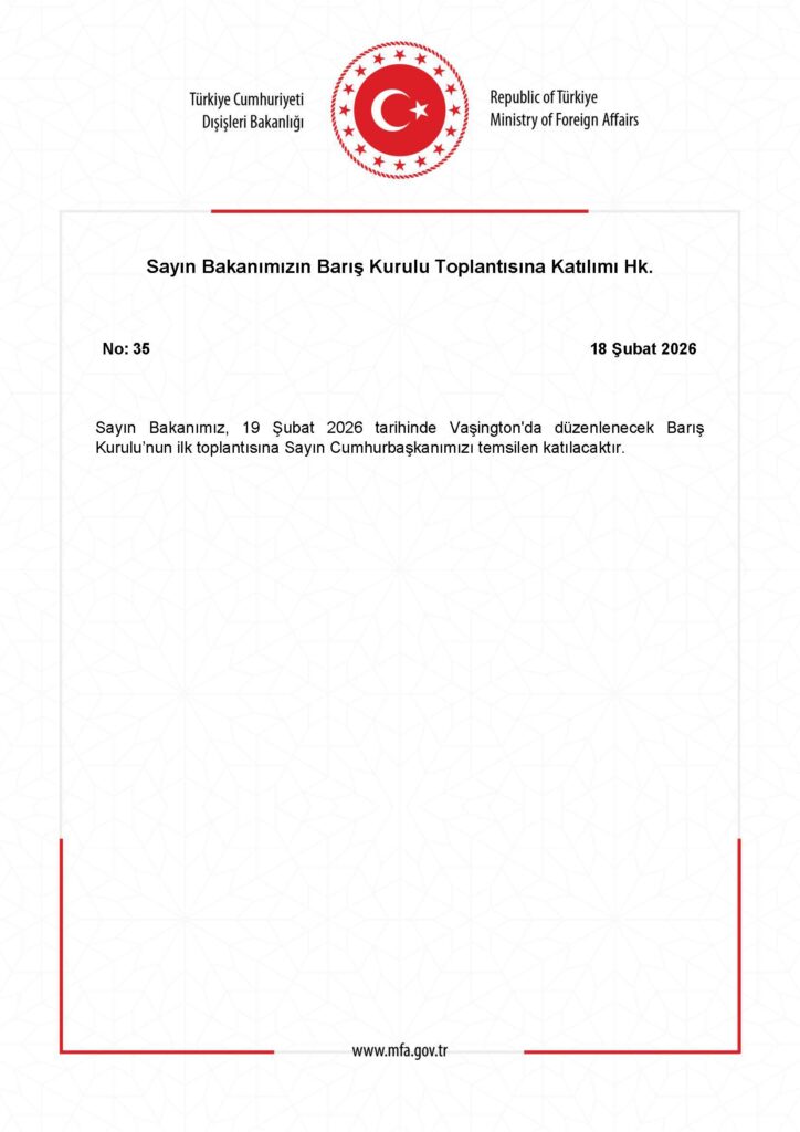 Bakanın Barış Kurulu Toplantısı