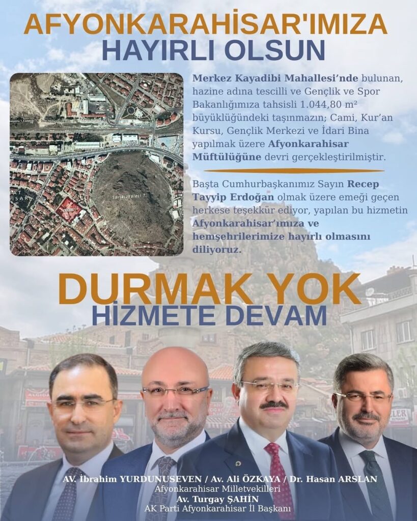 Afyonkarahisar’da Hazine’ye Ait Taşınmaz Gençlik ve Spor Bakanlığı’na Devredildi