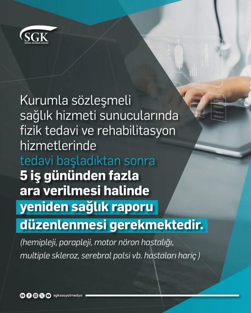 Fizik Tedavi ve Rehabilitasyon Hizmetlerinde Ara Süresi Hakkında Yeni Düzenleme