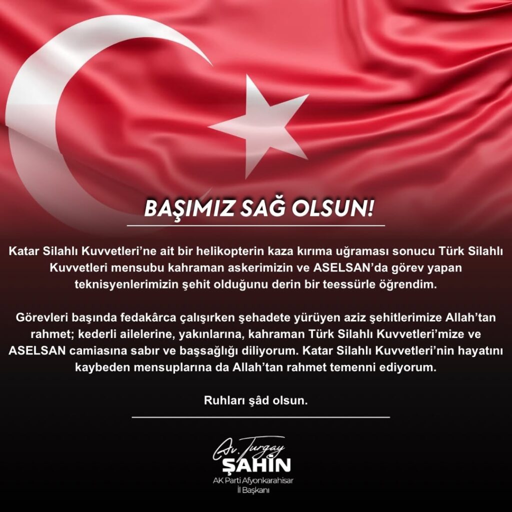 Katar Silahlı Kuvvetleri’ne Ait Helikopter Kazasında Şehit Düşen Türk Asker ve ASELSAN Teknisyenleri