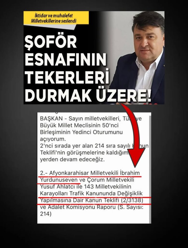 Afyonkarahisar Milletvekilinden Önemli Açıklama: Karayolları Trafik Kanunu İmzacısı Katipler!