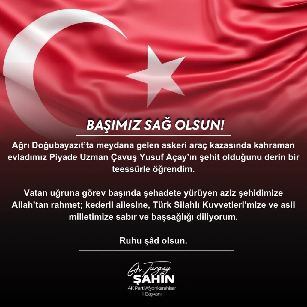 Ağrı Doğubayazıt’ta Kahraman Piyade Uzman Çavuş Şehit Oldu