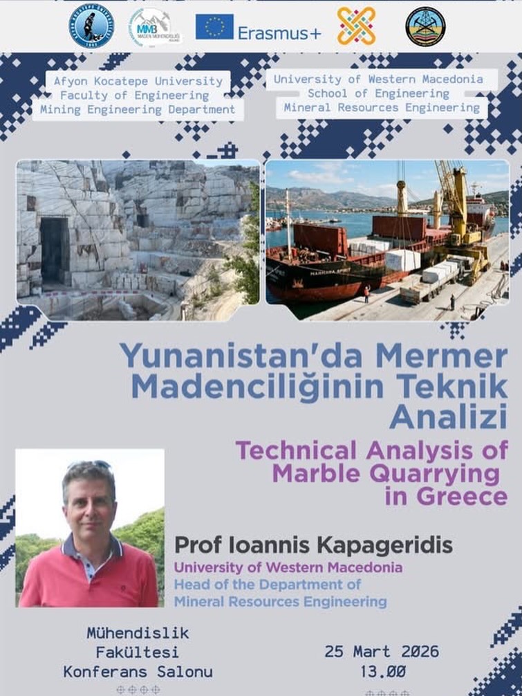Afyon Kocatepe Üniversitesi’nden Mermer Madenciliği Konferansı Duyurusu