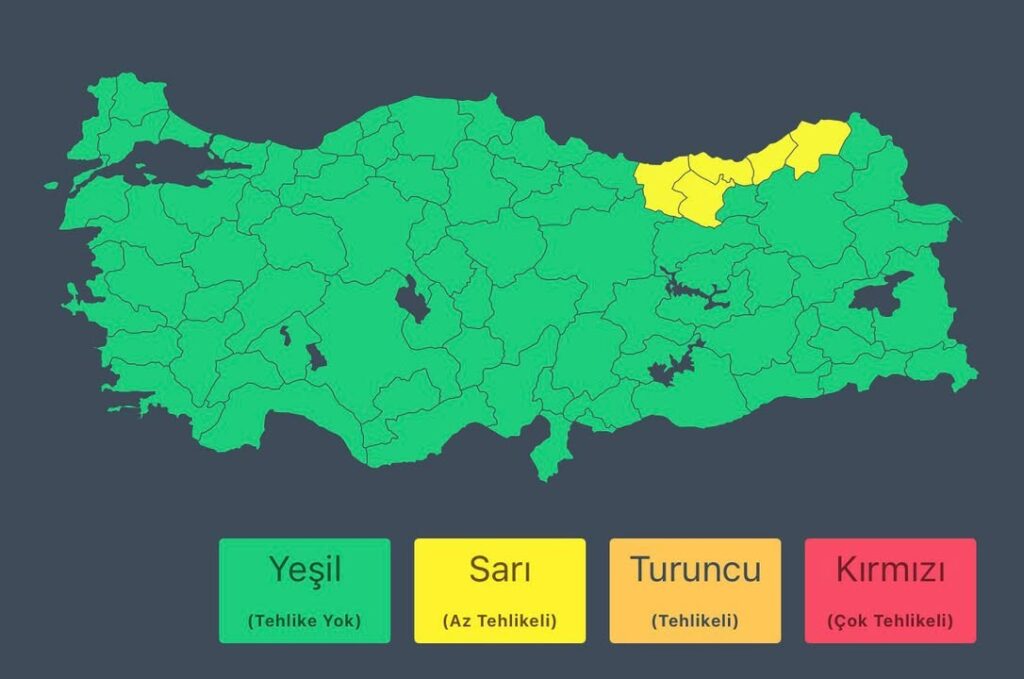 Meteoroloji Genel Müdürlüğü’nden Kuvvetli Yağış Uyarısı!