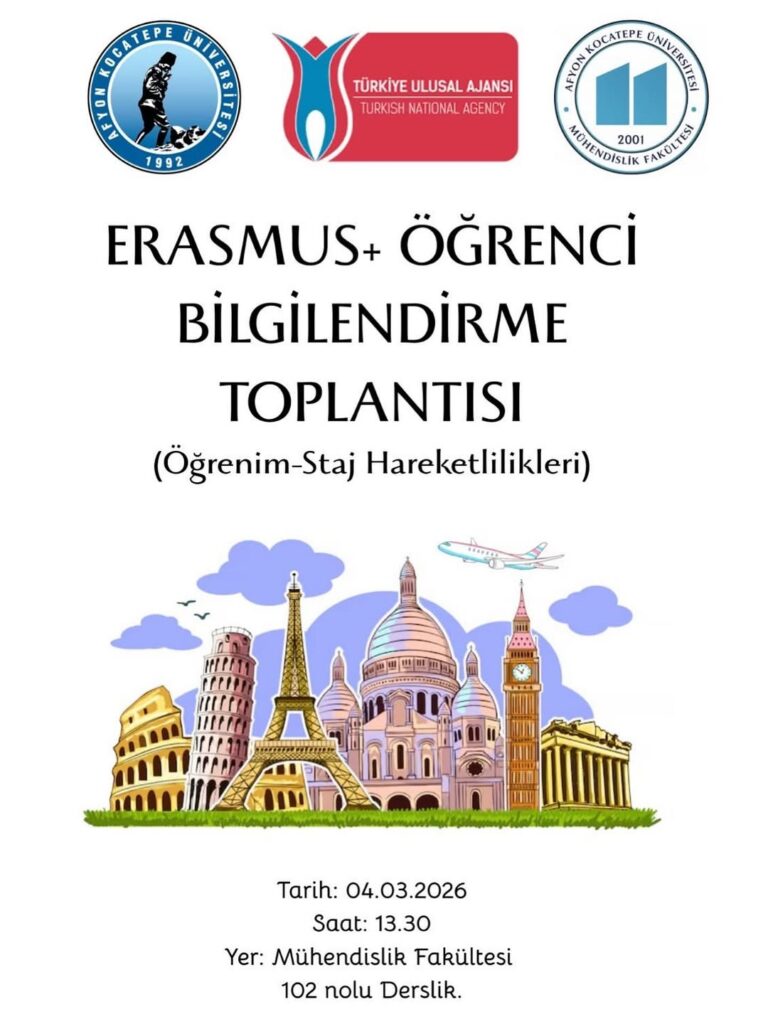 Afyon Kocatepe Üniversitesi’nde Bugün: Erasmus Bilgilendirme Toplantısı