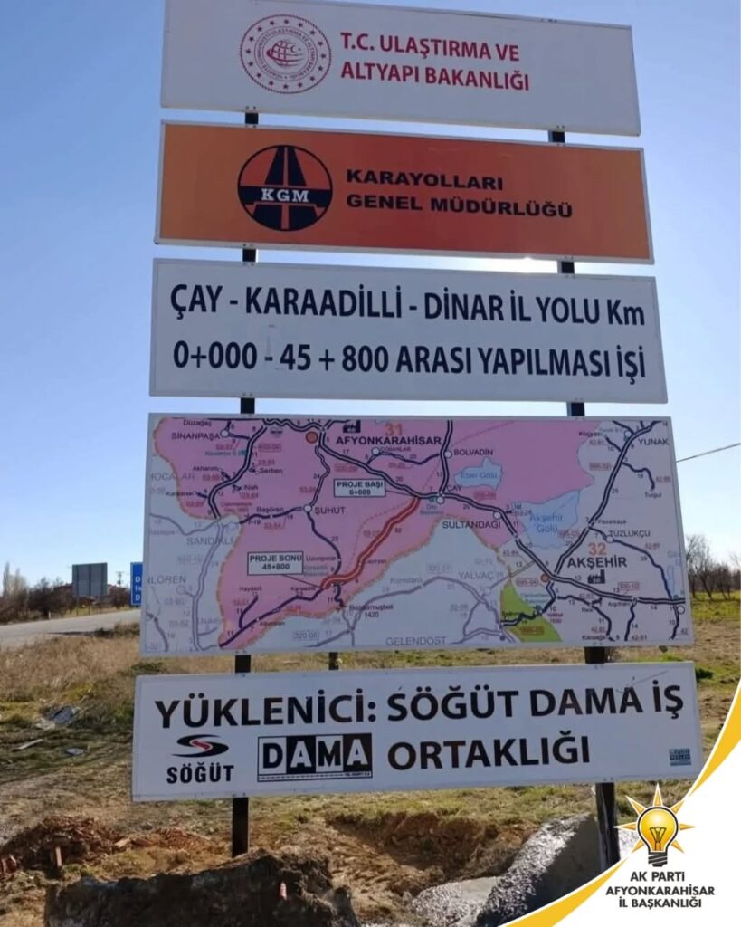 Çay – Karaadilli – Dinar Yolu Yapım İşi Başlıyor