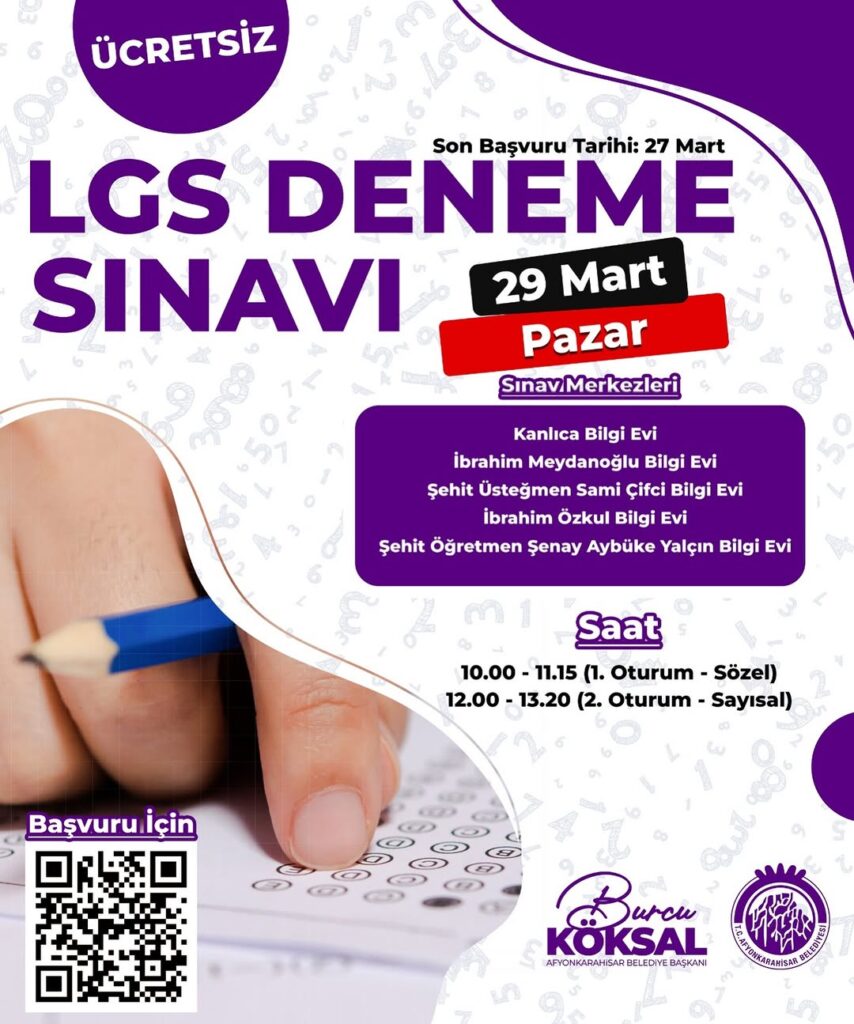 Afyonkarahisar Belediyesi’nden Öğrencilere Ücretsiz LGS Deneme Sınavı Fırsatı