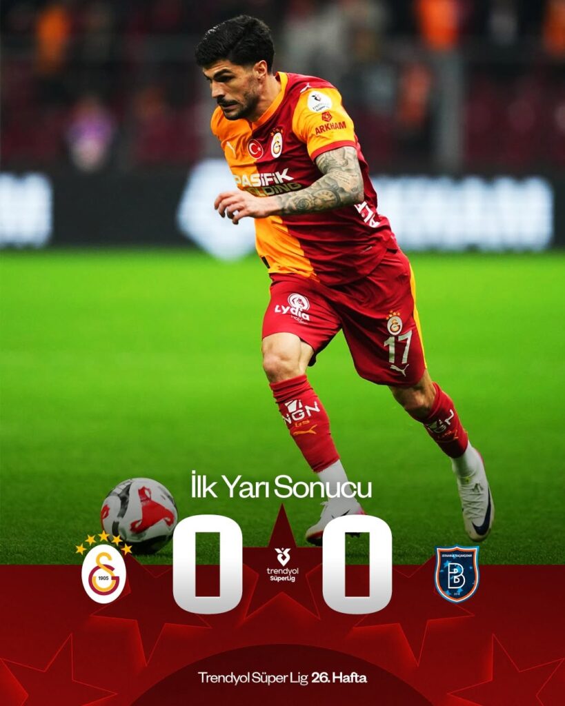 Galatasaray – Başakşehir Maçında İlk Yarı 0-0 Berabere Tamamlandı