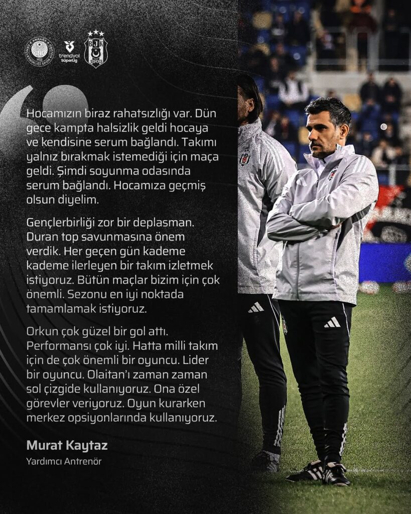 Beşiktaş’ın Yardımcı Antrenörü Murat Kaytaz’dan Maç Sonrası Açıklamaları