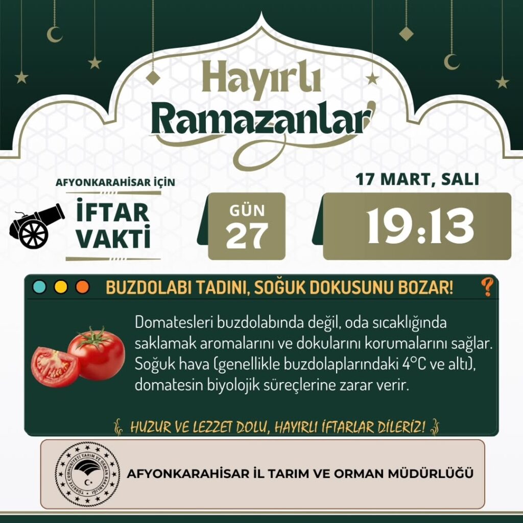Afyonkarahisar İçin Ramazan Ayı İftar Vakti Belirlendi