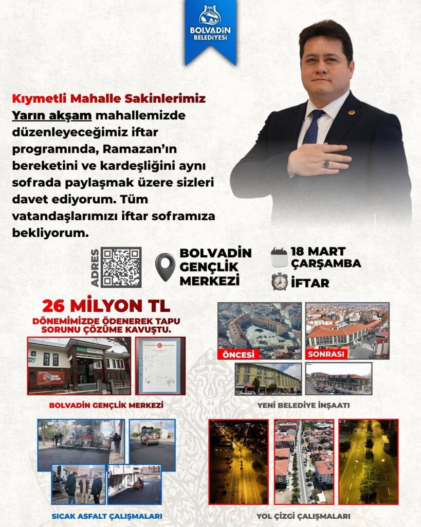 Bolvadin Belediye Başkanı Derviş Aynacı’nın İftar Gönül Sofrası Paylaşımı
