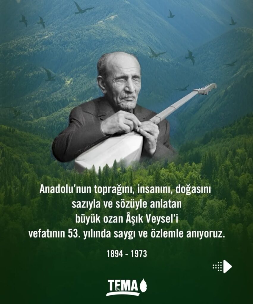 Aşık Veysel’in Vefatının 53. Yılında Anısına Hatıra Ormanı Oluşturuldu