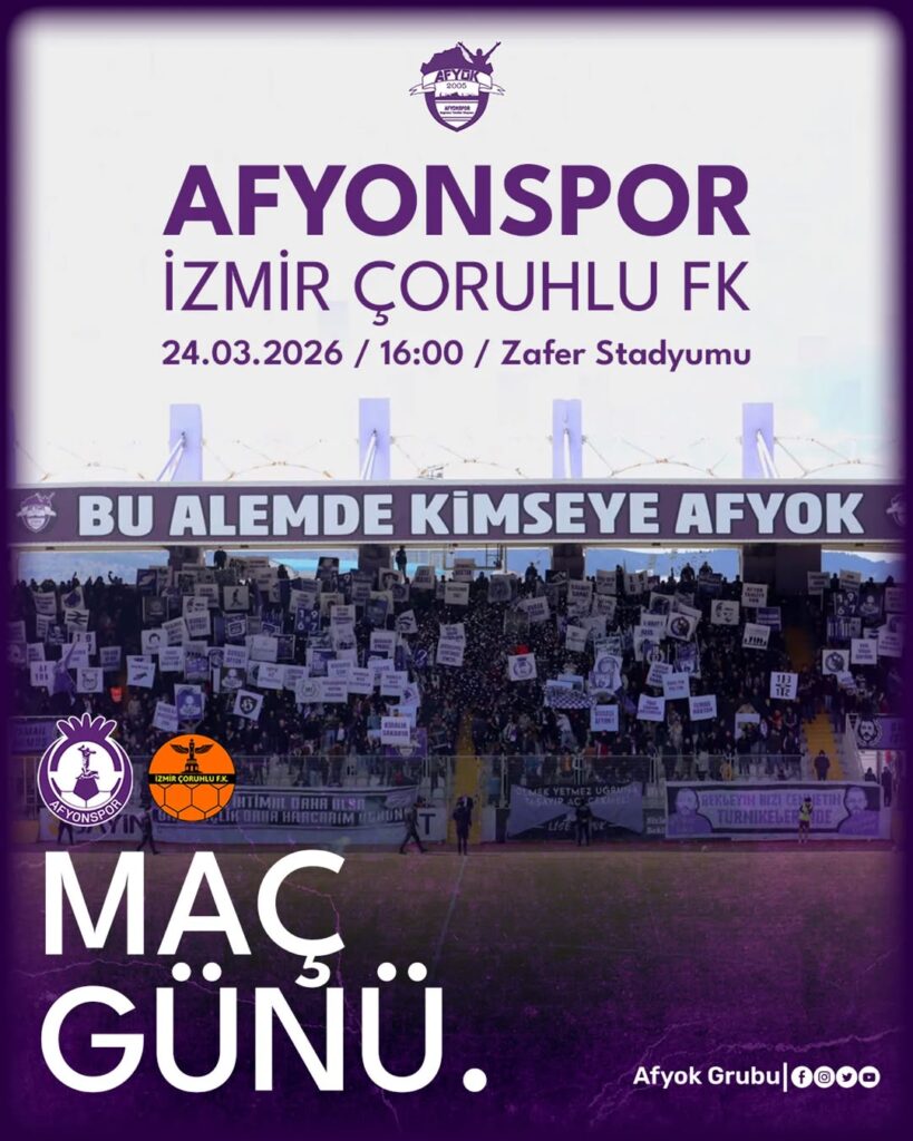 Afyonspor, İzmir Çoruhlu FK ile Zafer Stadyumu’nda Karşılaşacak