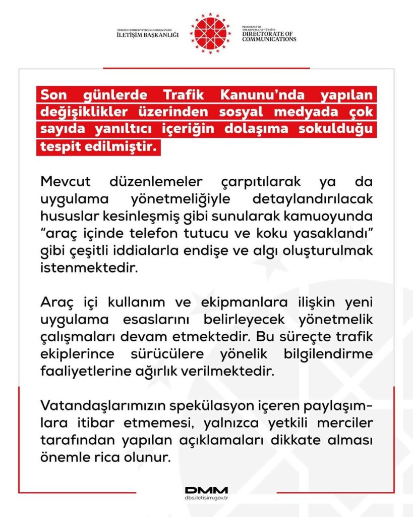 İçişleri Bakan Yardımcısı Doç. Dr. Kübra Güran Yiğitbaşı: Araçlarda Koku veya Telefon Tutucu Nedeniyle Cezai İşlem Uygulanmıyor