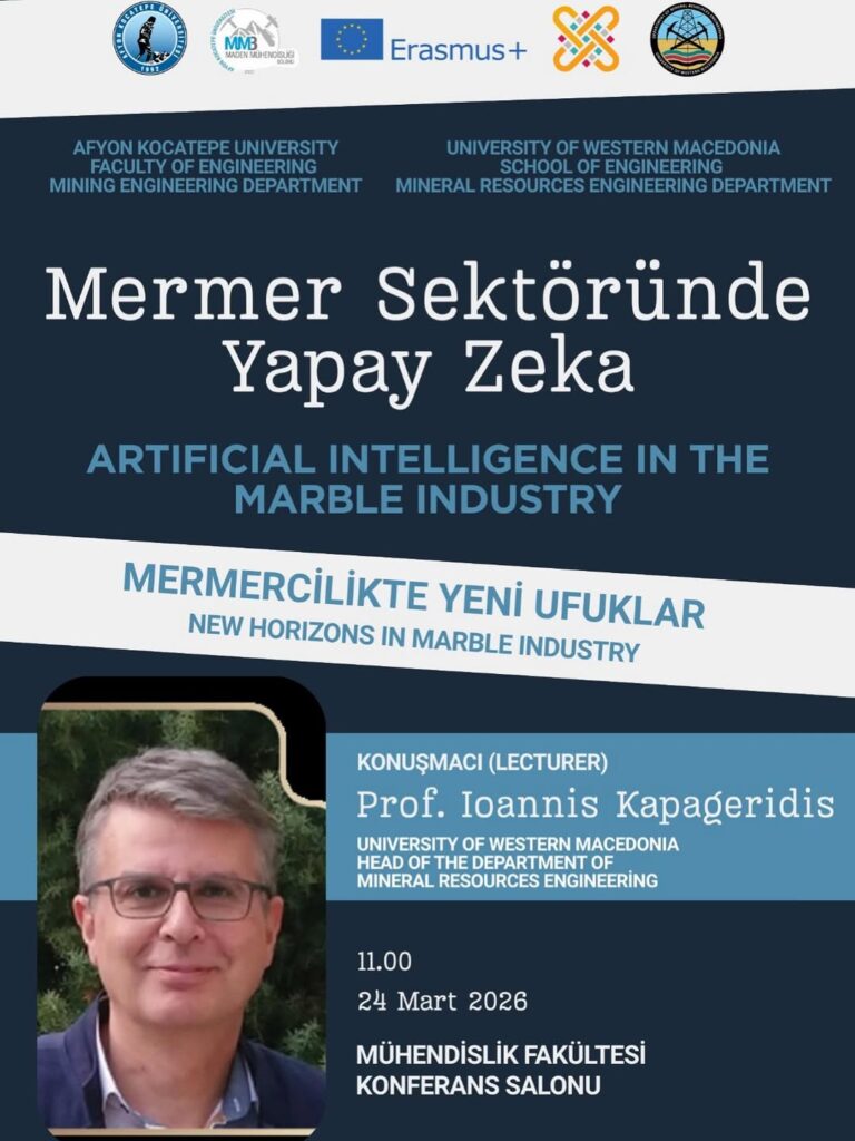 Afyon Kocatepe Üniversitesi’nde Bugün: Mermer Sektöründe Yapay Zeka Konferansı