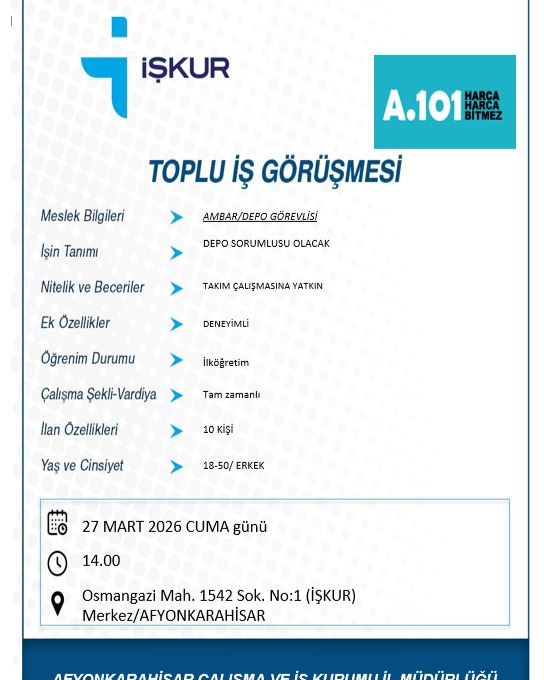 A101 Ambar/Depo Görevlisi İş İlanı – Toplu İş Görüşmesi Detayları