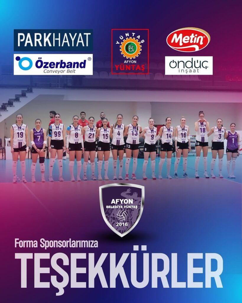 Afyon Belediye Yüntaş Spor Kulübü’nden Kıymetli Forma Sponsorlarına Teşekkür