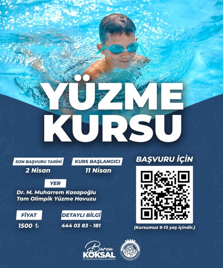 Afyonkarahisar Belediyesi Yüzme Kursu Başlıyor!
