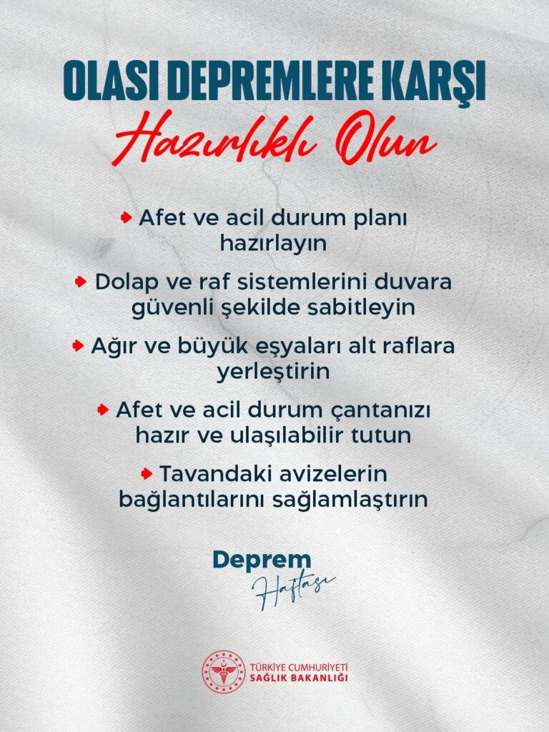 Deprem Hazırlığı İçin Uyarı