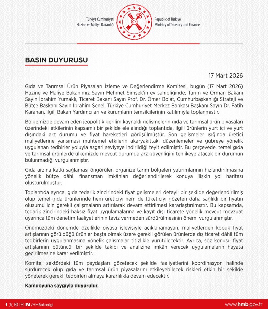 Gıda Komitesi Toplantısı Gerçekleşti