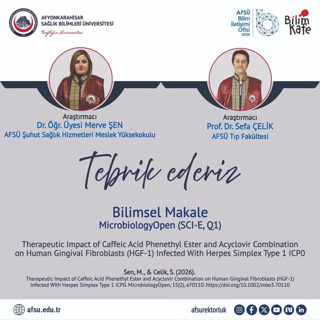 Akademik Başarı: Bilimsel Makale MicrobiologyOpen’da Yayımlandı