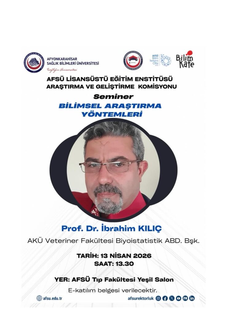 AFSÜ Lisansüstü Eğitim Enstitüsü: Bilimsel Araştırma Yöntemleri (13 Nisan 2026)